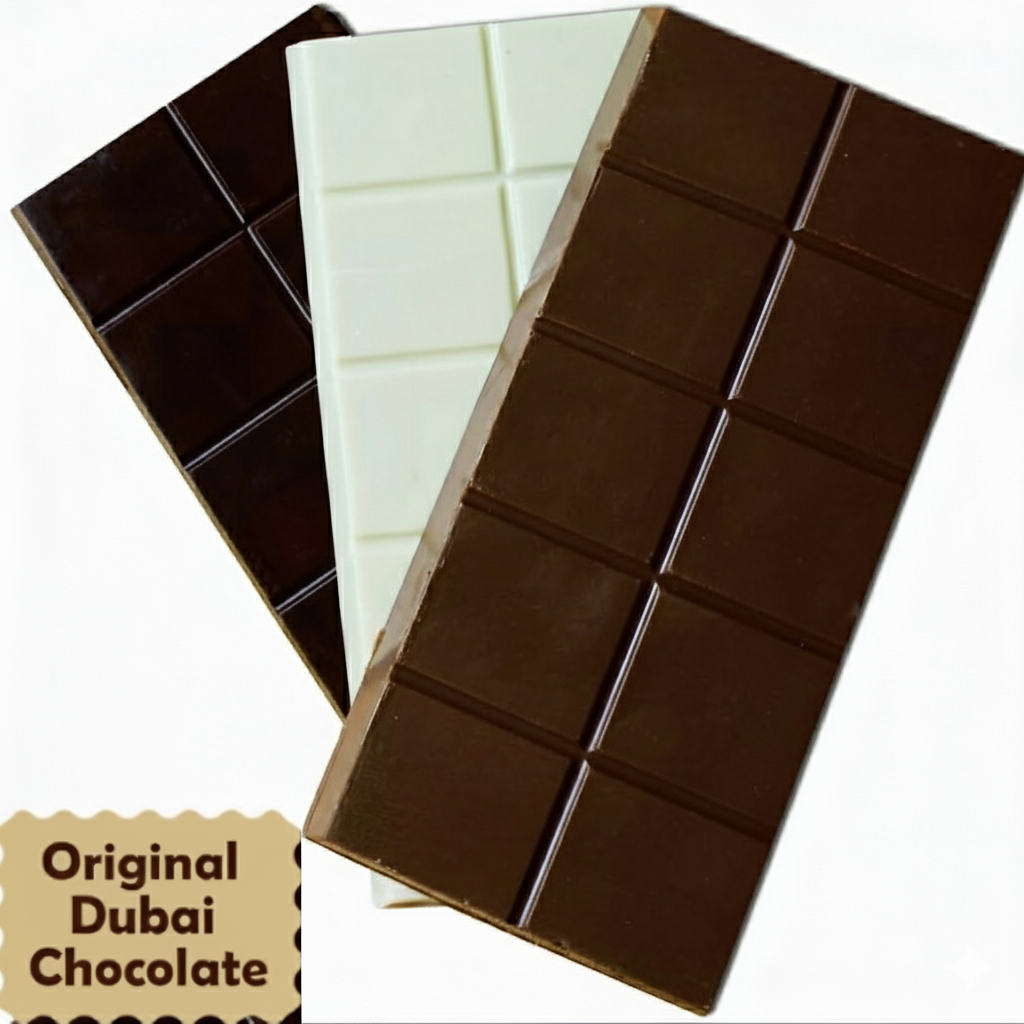 Dubai Chocolate Crispy Knafeh Trio x 7 oz (Milk, White & Dark Chocolate)