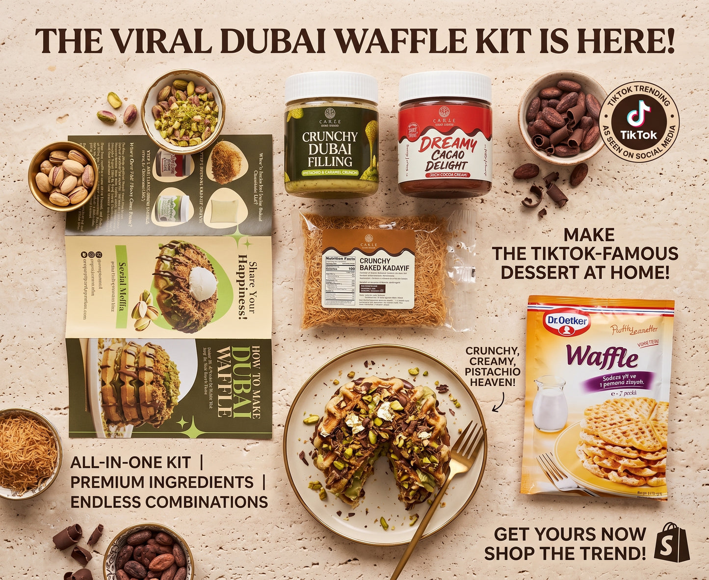 Ceres Gourmet Dubai Chocolate Waffle DIY Kit