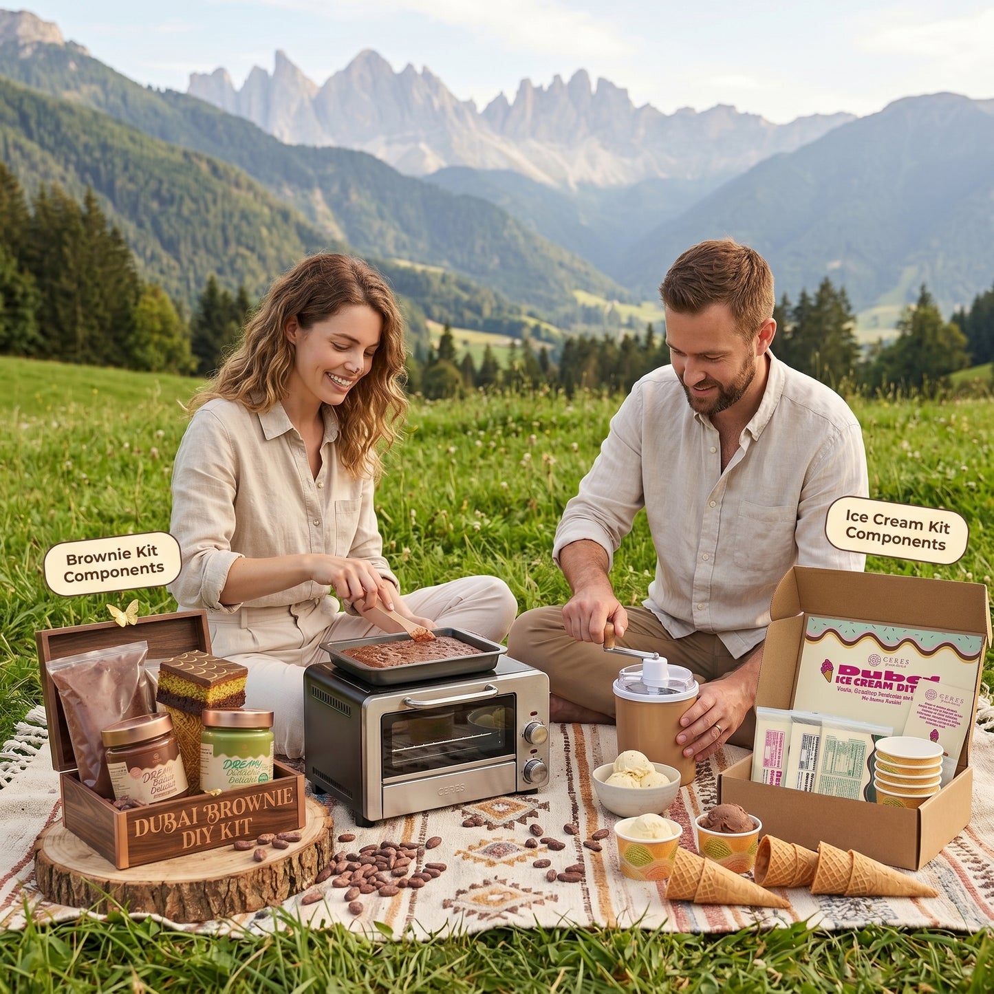 Ceres Gourmet Ultimate Dubai Dessert DIY Bundle: Brownie & Ice Cream Kits