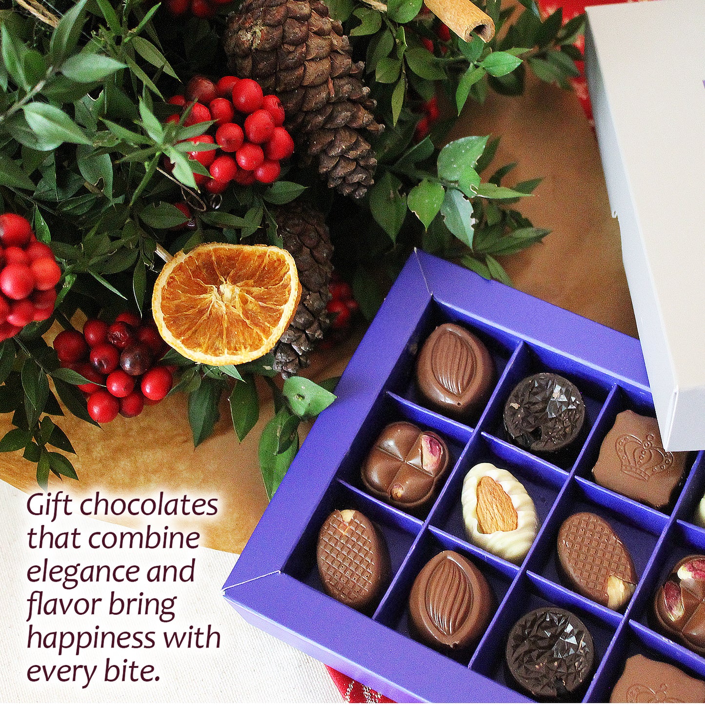 Assorted Handmade Artisan Chocolate Gift Box 12 Pieces