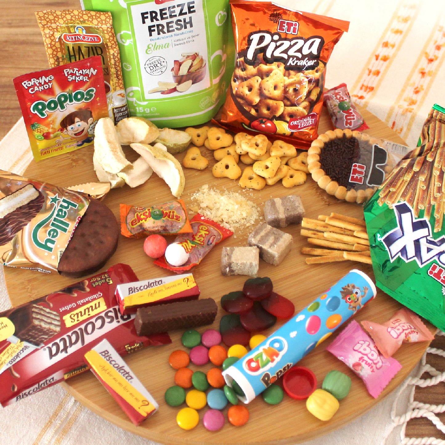 The Ceres Gourmet International Snack Box includes 12 different snacks with 15+ pieces—featuring cookies, chocolate bars, potato sticks, dried fruit, and more—perfect for fans of global treats and unique flavors.