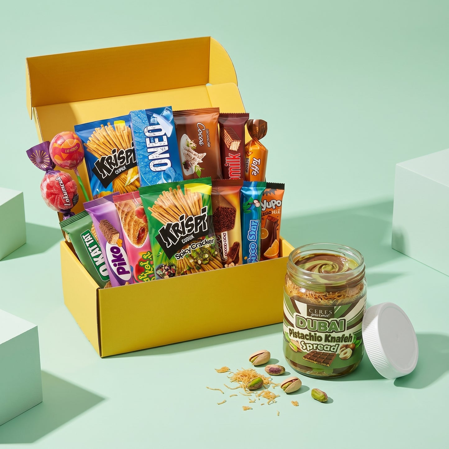 The Ultimate Viral Treats Bundle: Exotic Snack Box & Dubai Chocolate Spread