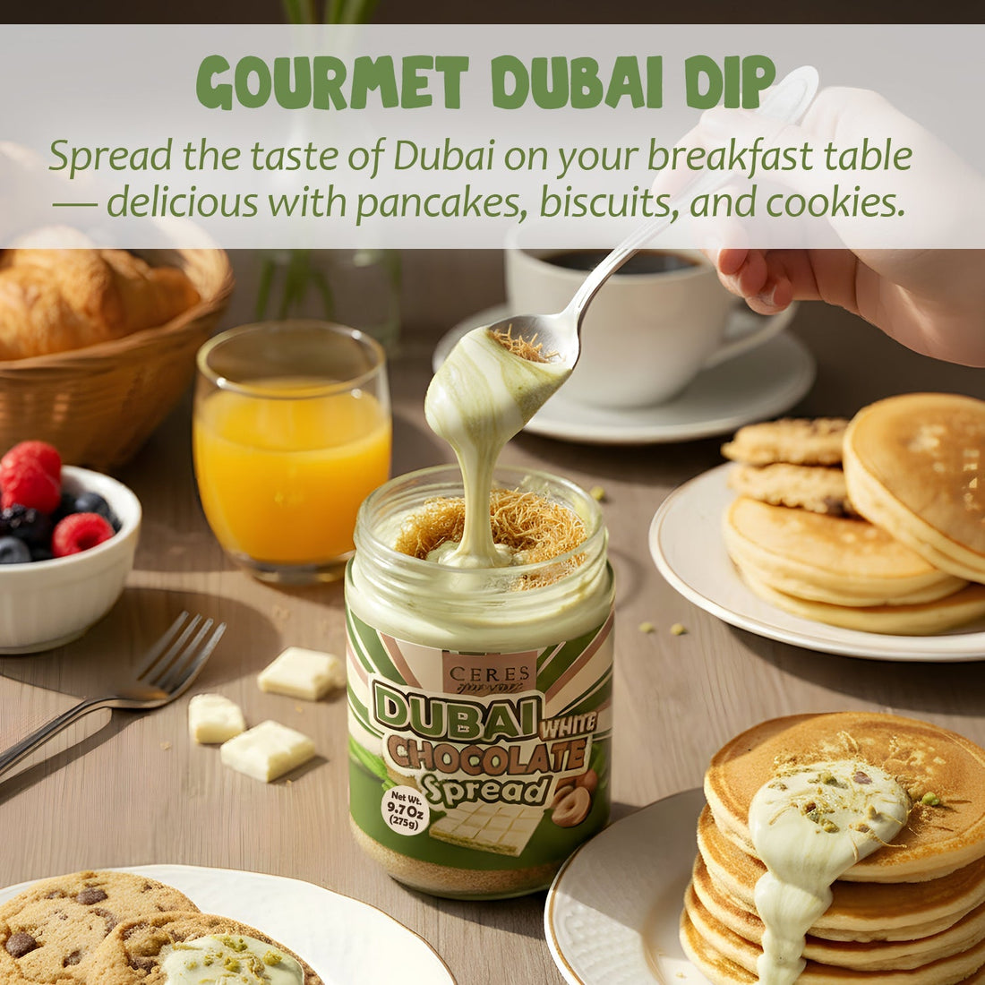 Dubai Chocolate Filling Pancakes Recipe