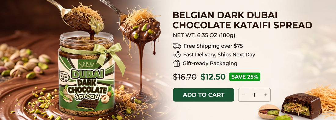 The Viral Crunchy Dubai Chocolate, Upgraded: Meet Our Belgian Dark Kataifi Spread 🍫✨