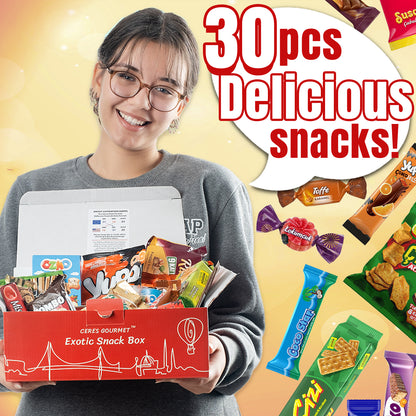 International Snack Box 30 Unique Pcs