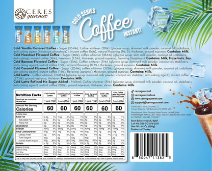 Iced Coffee Variety Pack – 12 Instant Sticks, 6 Flavors