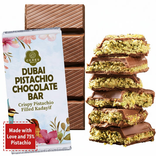 Viral Dubai Chocolate Bar, 75% Pistachio- 7 oz