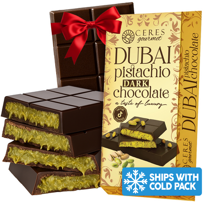 Dark Chocolate Dubai Crispy Kataifi Pistachio Bar 7oz