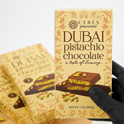 Dubai Chocolate Bar Trio - Dark, White, Milky - 7 oz