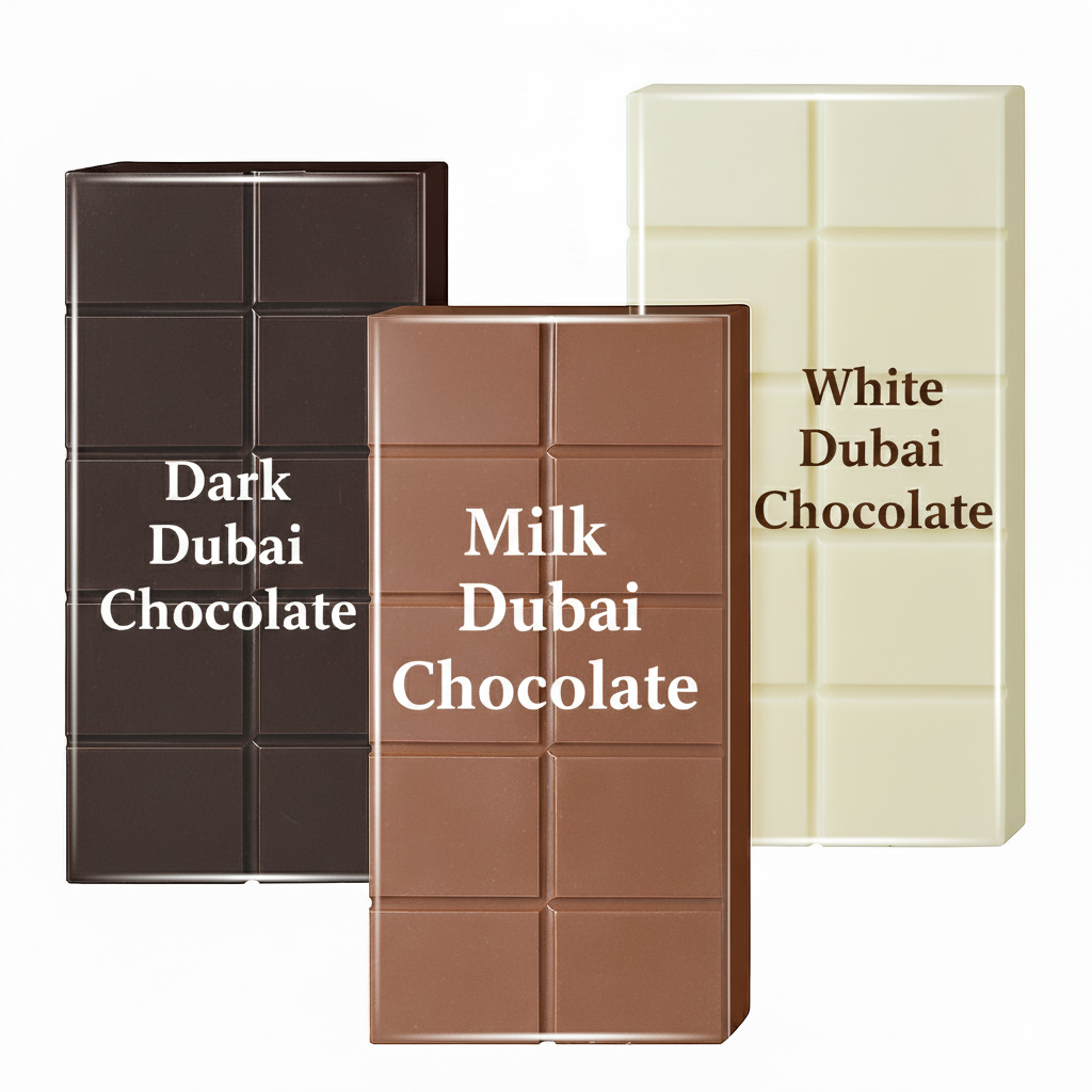 Dubai Chocolate Crispy Knafeh Trio (Milk, White & Dark Chocolate)