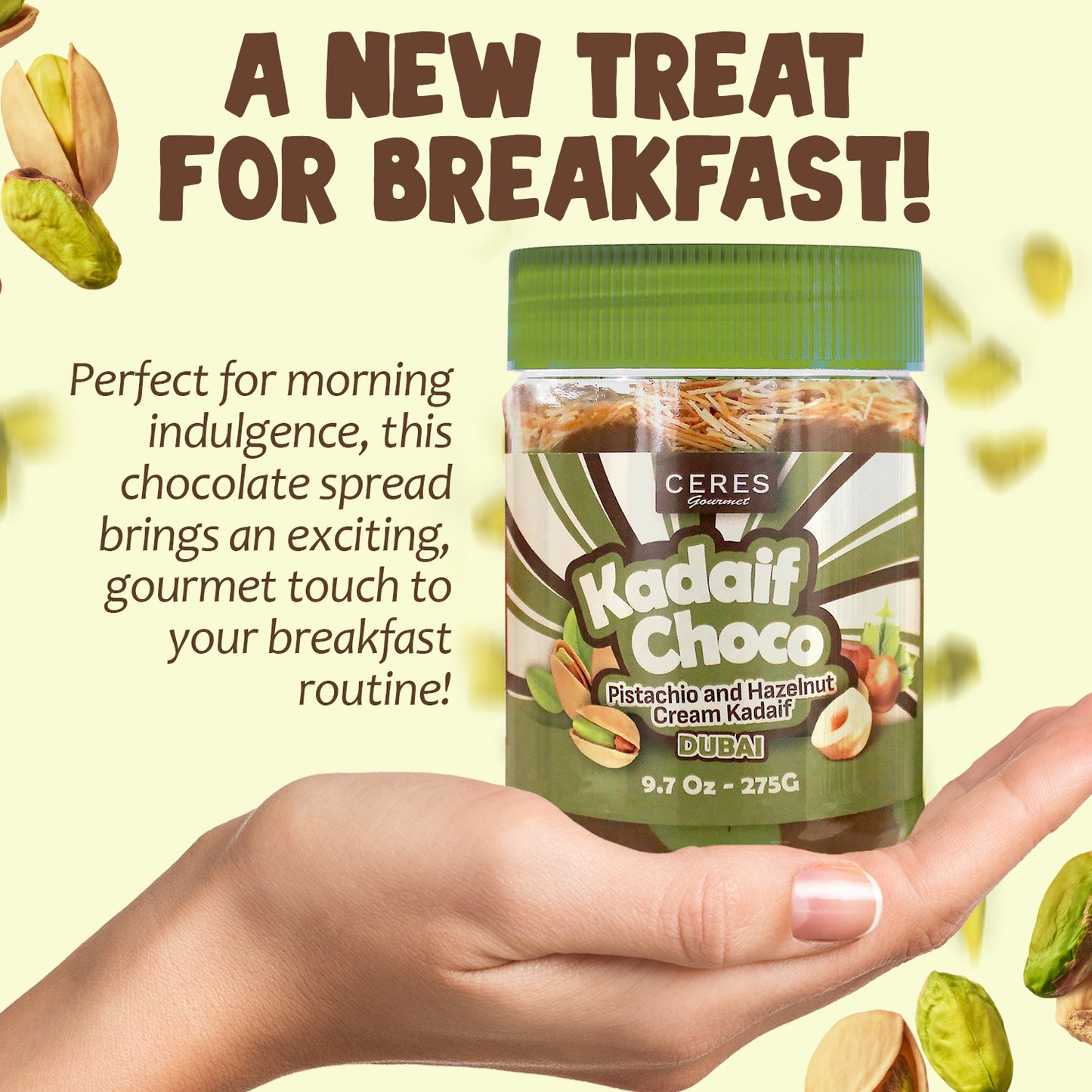 Dubai Spreadable Chocolate and Pistachio with Kataifi - 9.7 oz