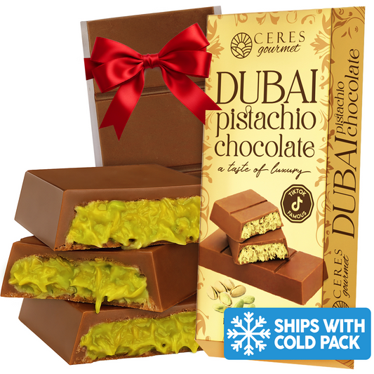 Dubai Chocolate Bar Pistachio with Milky Chocolate and Knafeh - 3.5 Oz