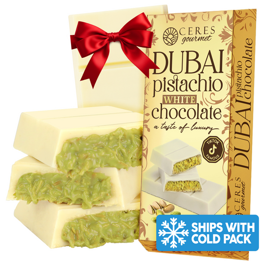 Dubai Chocolate Bar Pistachio with White Chocolate  & Knafeh - 3.5 Oz