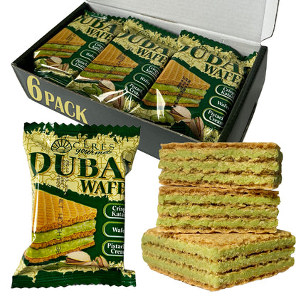 Dubai Chocolate Pistachio Wafer, 6 Pcs in Individually Pack