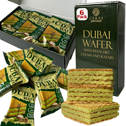 Dubai Chocolate Pistachio Wafer, 6 Pcs in Individually Pack