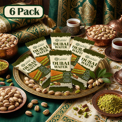 Dubai Chocolate Pistachio Wafer, 6 Pcs in Individually Pack