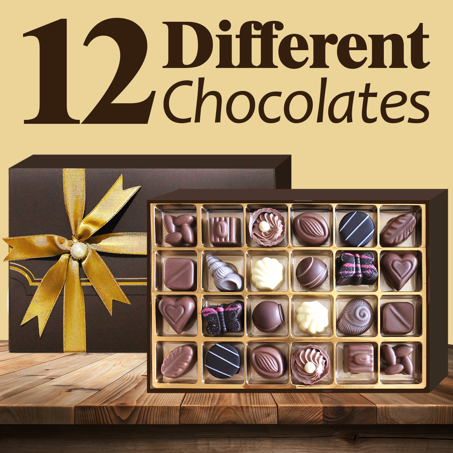 Handmade Artisanal Assorted Chocolate Gift Box, Chocolate Truffles & Candy 24 Pcs