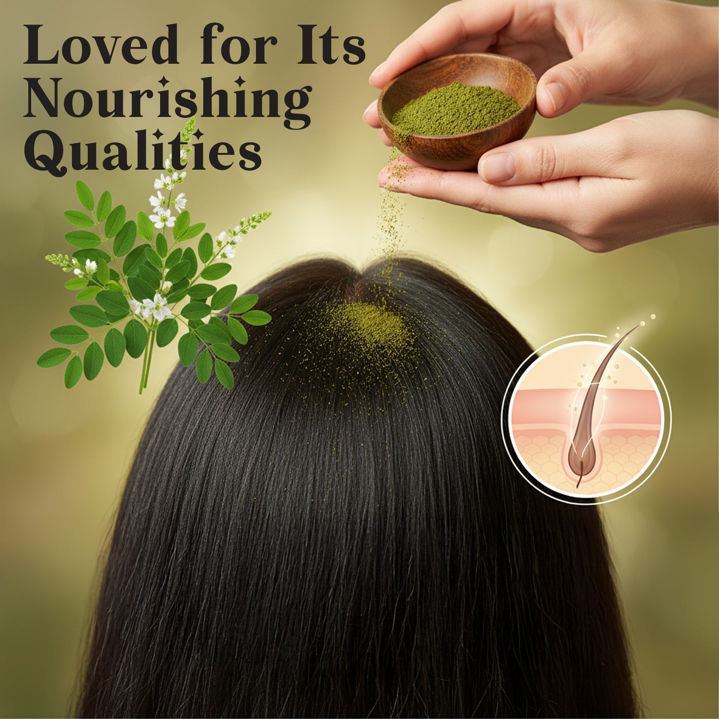 Bhringraj Powder 8 oz – Pure Eclipta Alba for Ayurvedic Hair Care & DIY Masks