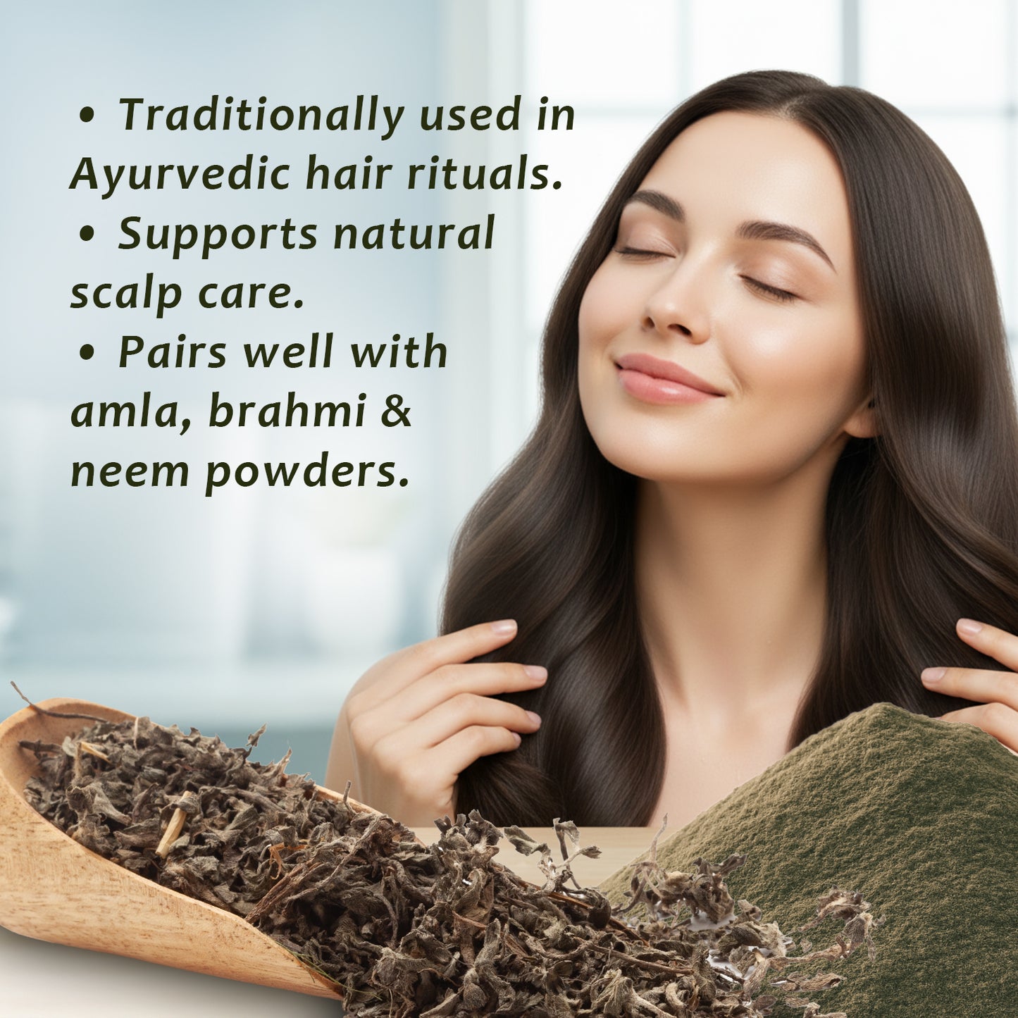 Bhringraj Powder 8 oz – Pure Eclipta Alba for Ayurvedic Hair Care & DIY Masks