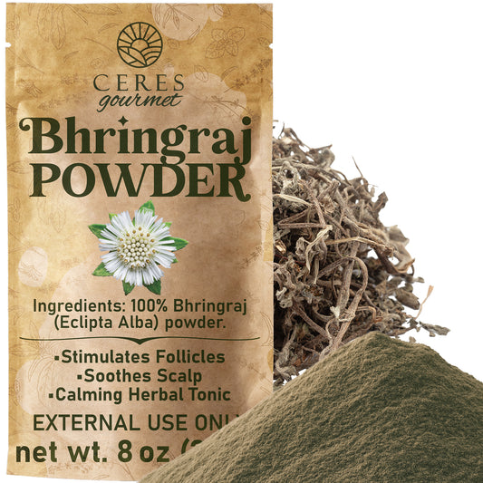 Bhringraj Powder 8 oz – Pure Eclipta Alba for Ayurvedic Hair Care & DIY Masks