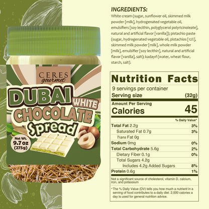 Dubai White Chocolate Spread Jar 9.7 oz