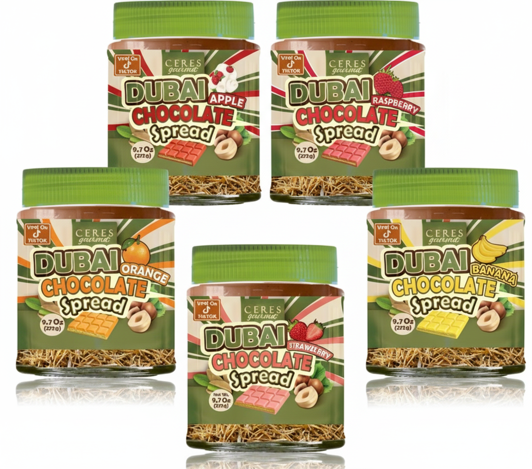 Dubai Chocolate Spread with Real Freeze-Dried Fruit Chunks – 9.7 oz
