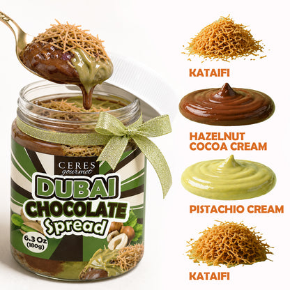 Dubai Chocolate Spread – 6.35 oz for Breakfast, Snacks, and Desserts