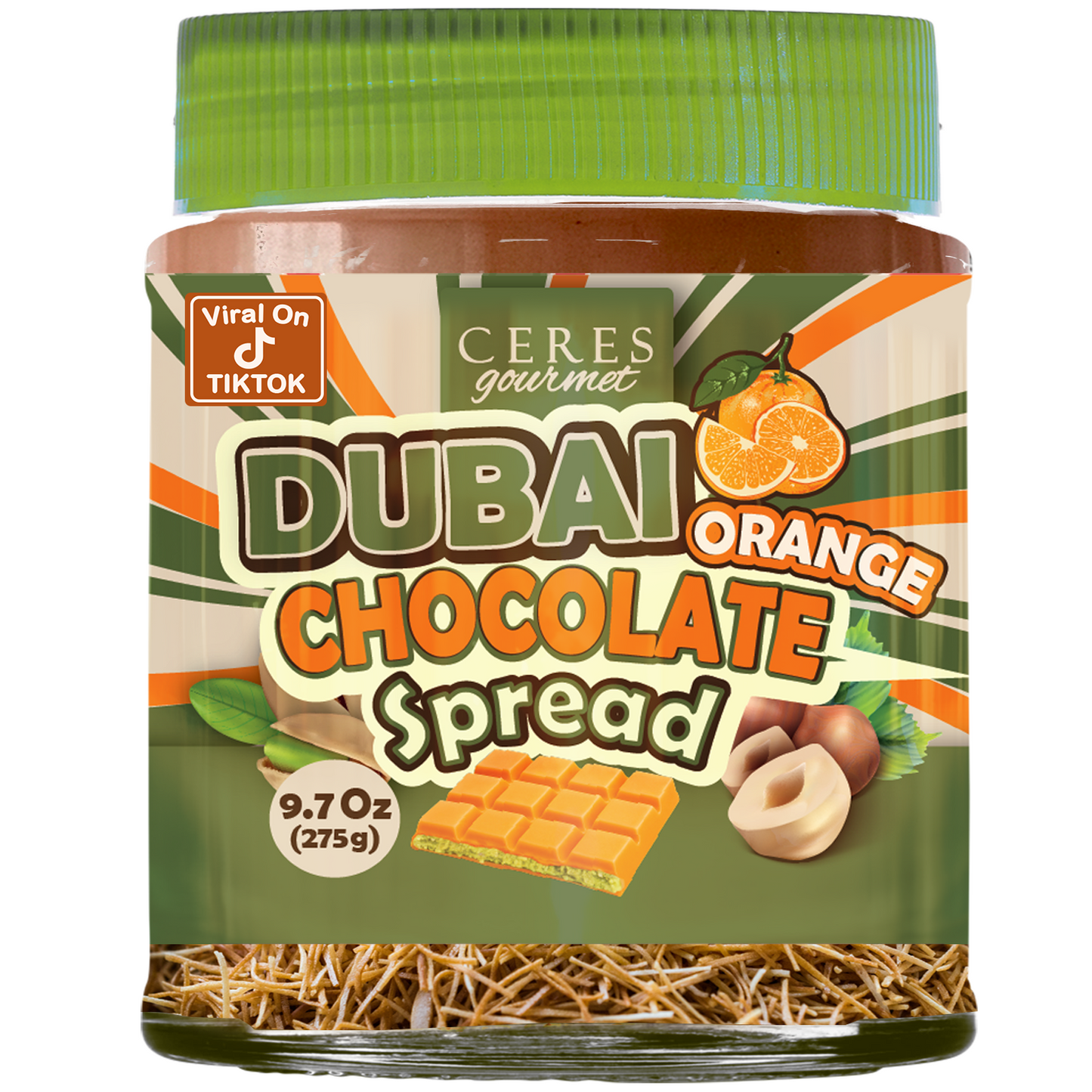 Dubai Chocolate Spread with Real Freeze-Dried Fruit Chunks – 9.7 oz