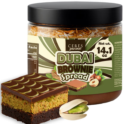 Dubai Chocolate Pistachio Brownie Cake – 14.1 oz