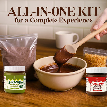 International Snack Box & Dubai Brownie DIY Kit Bundle – Global Snacks and Gourmet Dessert Experience