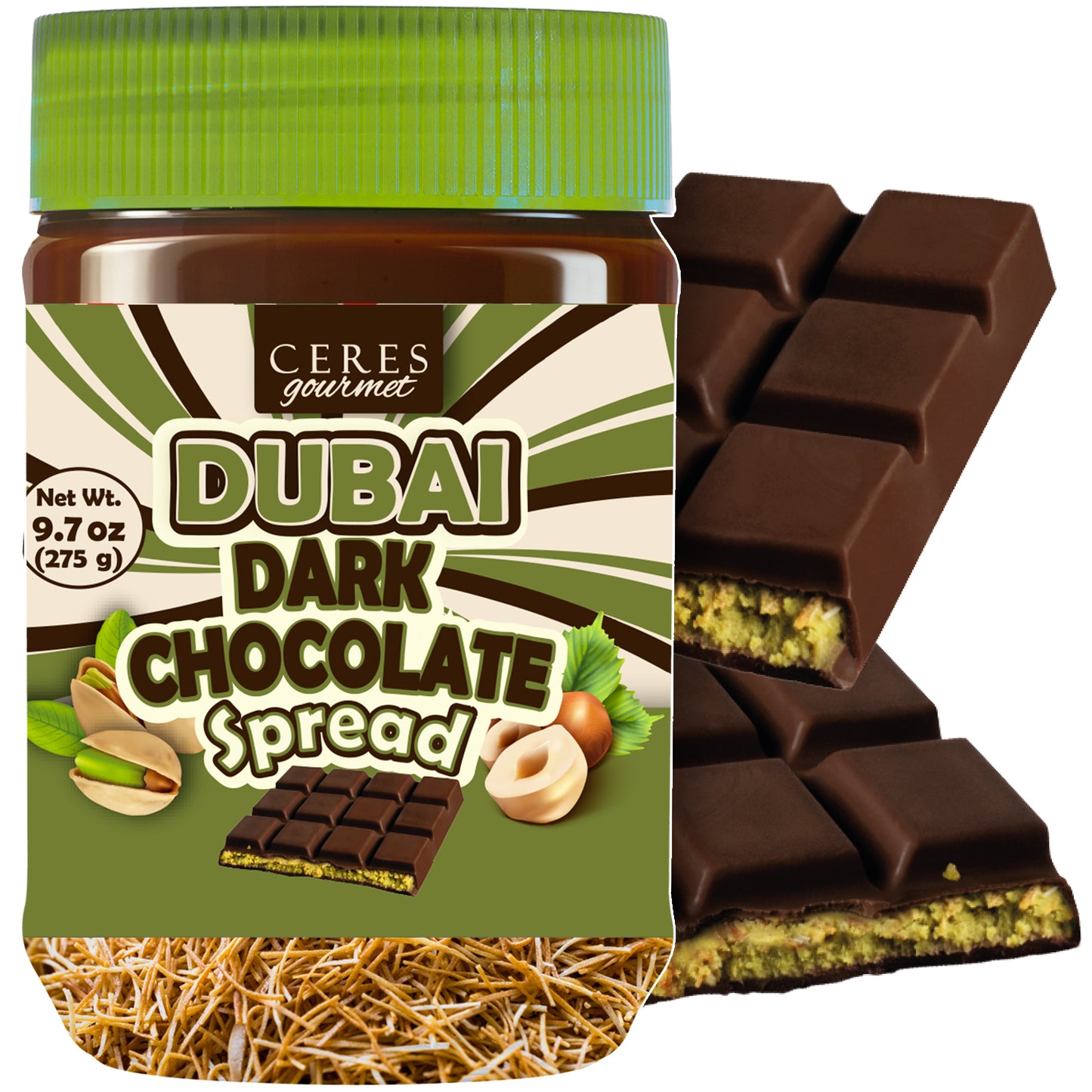 Dark Dubai Chocolate Spread 9.7 oz