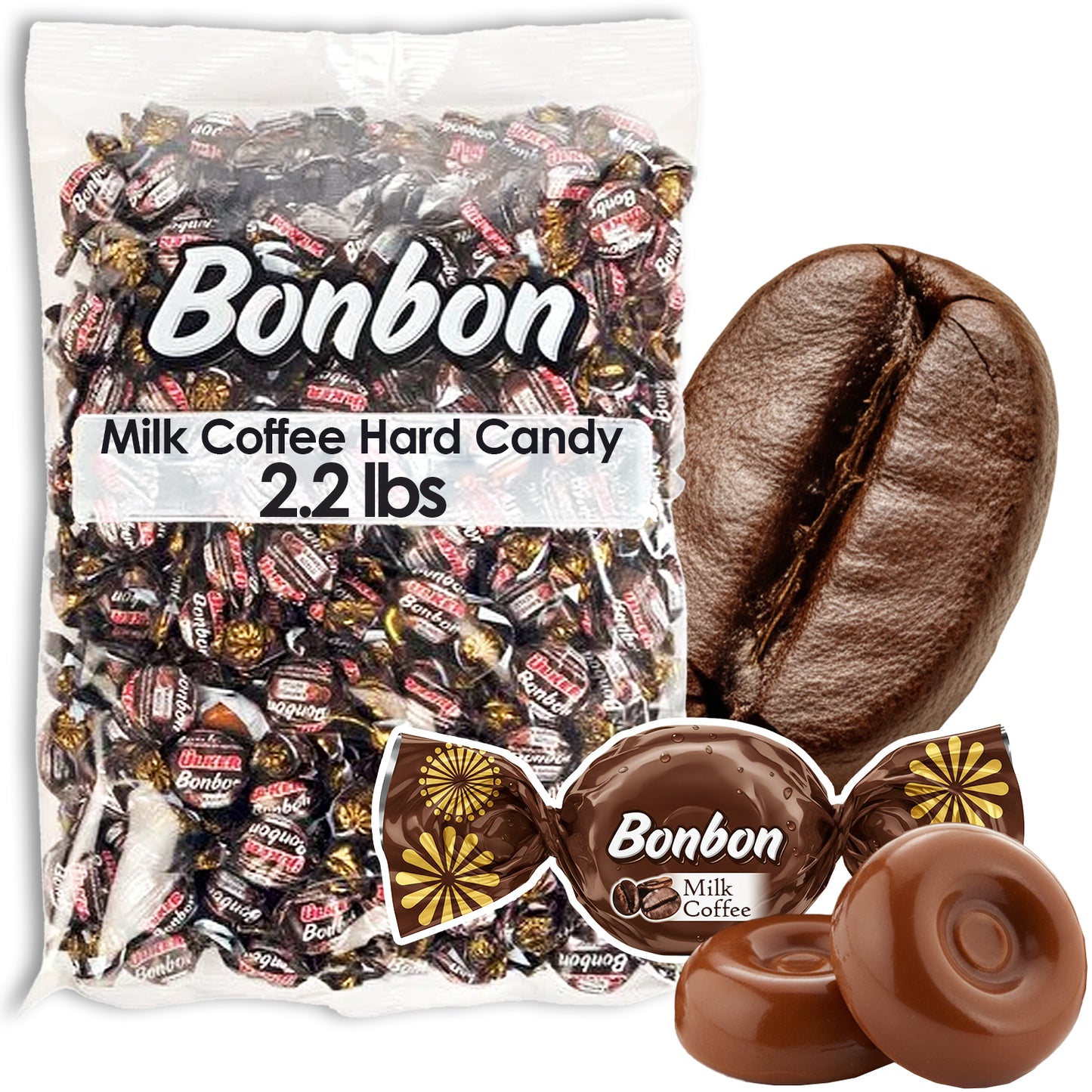 Coffee & Milk Hard Candy | Individually Wrapped | 2.2 lbs