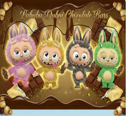 Labubu Dubai Chocolate Bars – Dubai Style - Cookies - Mango - Blueberry  Flavors – 4x75g