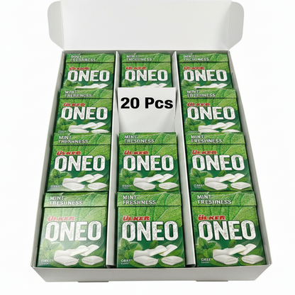 Box of Ulker ONEO mint fresh green packaging with 20 pieces.