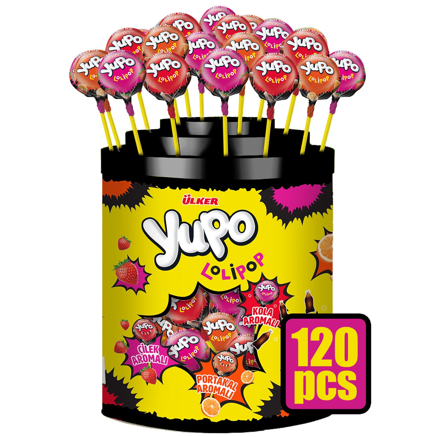 Assorted Fruit Lollipops Bulk 120 Count – Individually Wrapped Hard Candy Variety Pack