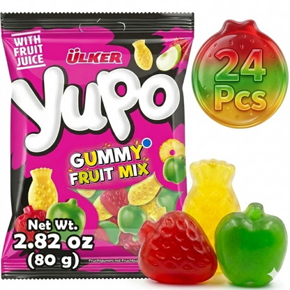 Fruit Flavor Soft Jelly Candy – 24 Pack (2.8 oz Each) | Assorted Apple, Orange & Strawberry