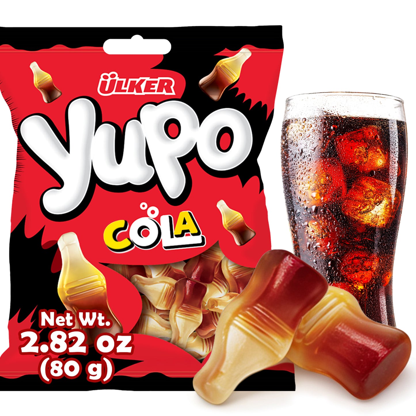 Cola Gummies Candy – 24 Pack (80 g Each) | Soft &amp; Chewy Cola Flavor Jelly Gummy