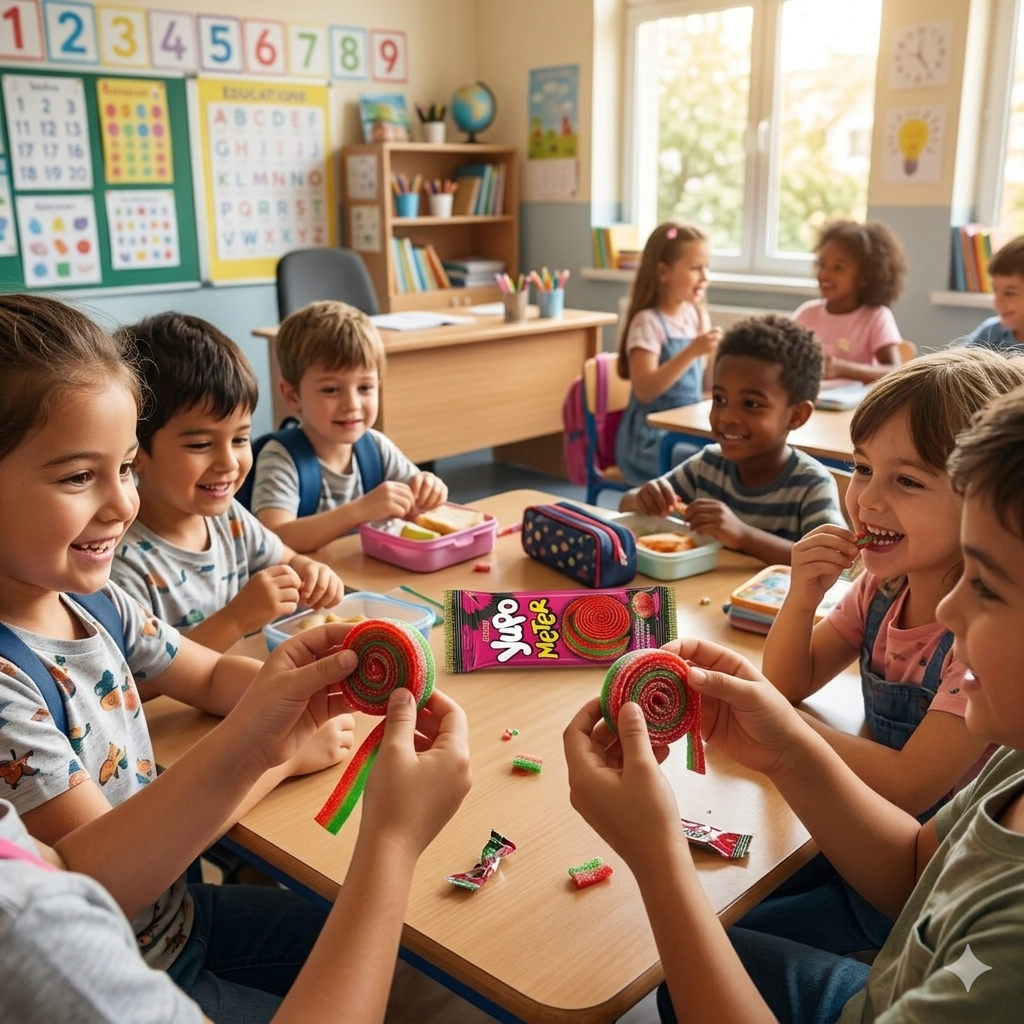 Children in a classroom setting with educational materials and toys.