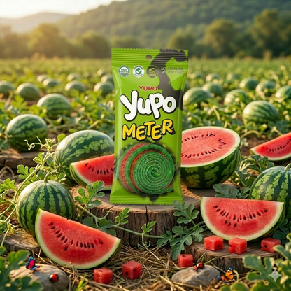 Yupo Meter package with watermelons in a field