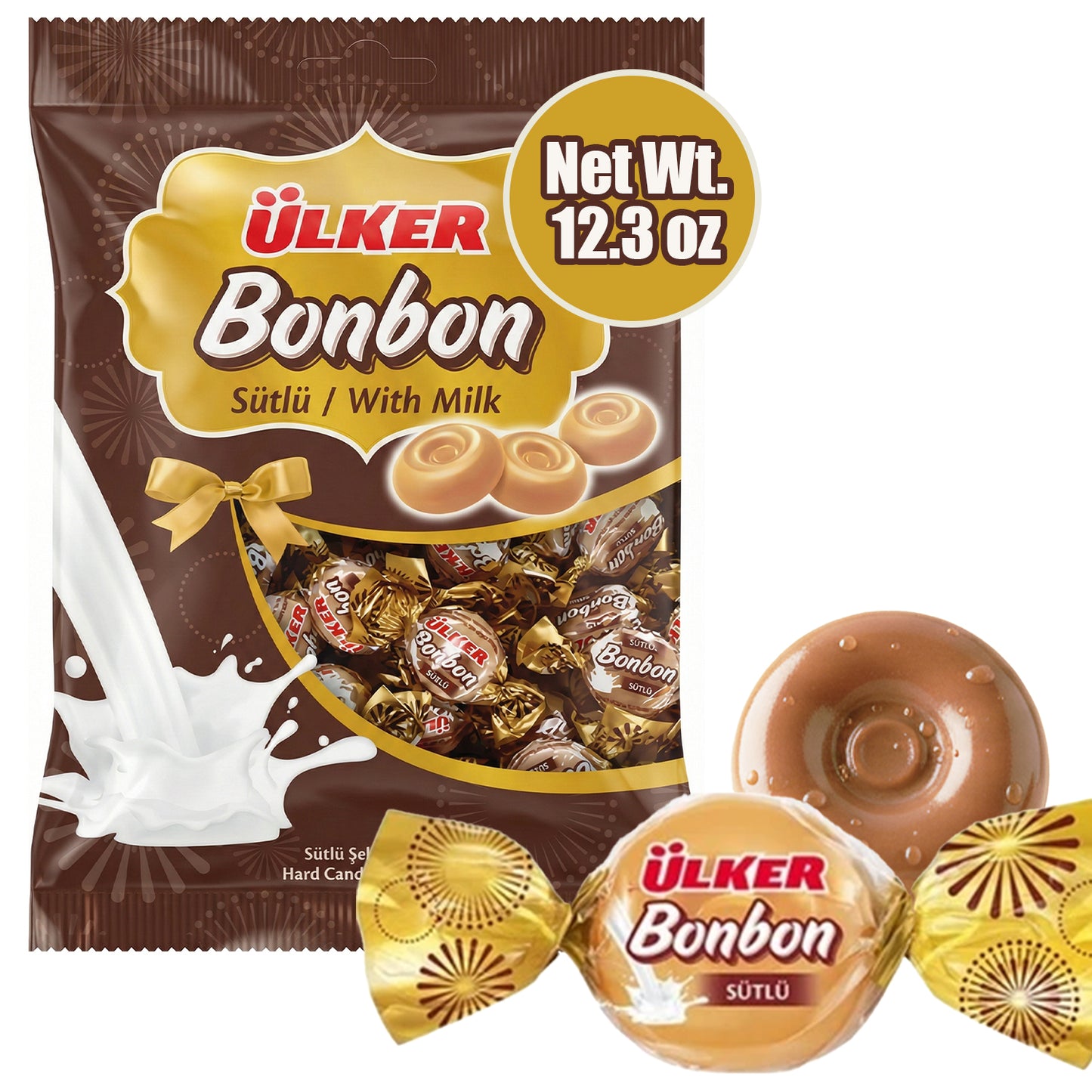 Milk Hard Candy 350 g – Caramel Milk Flavor Individually Wrapped