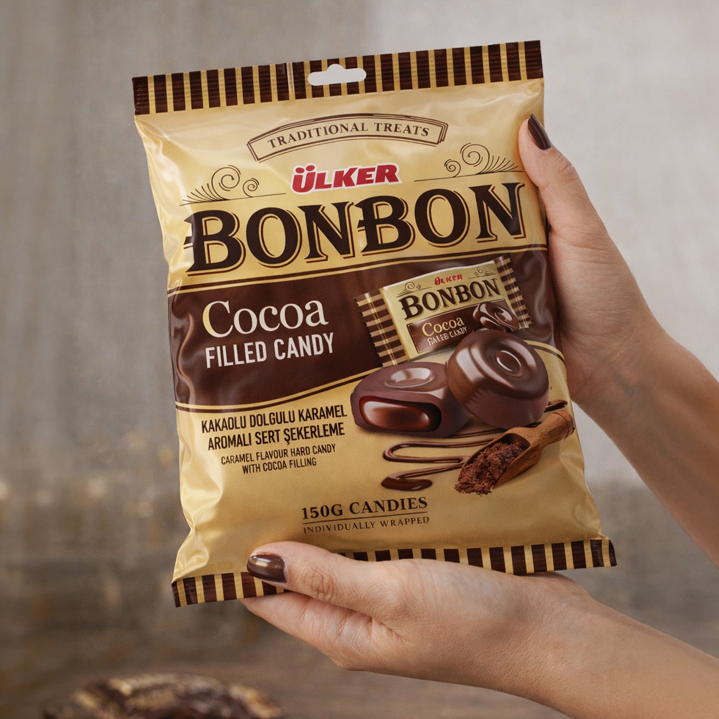 Cocoa Filled Hard Candy Bonbons – Individually Wrapped  (6 × 150 g Bags)