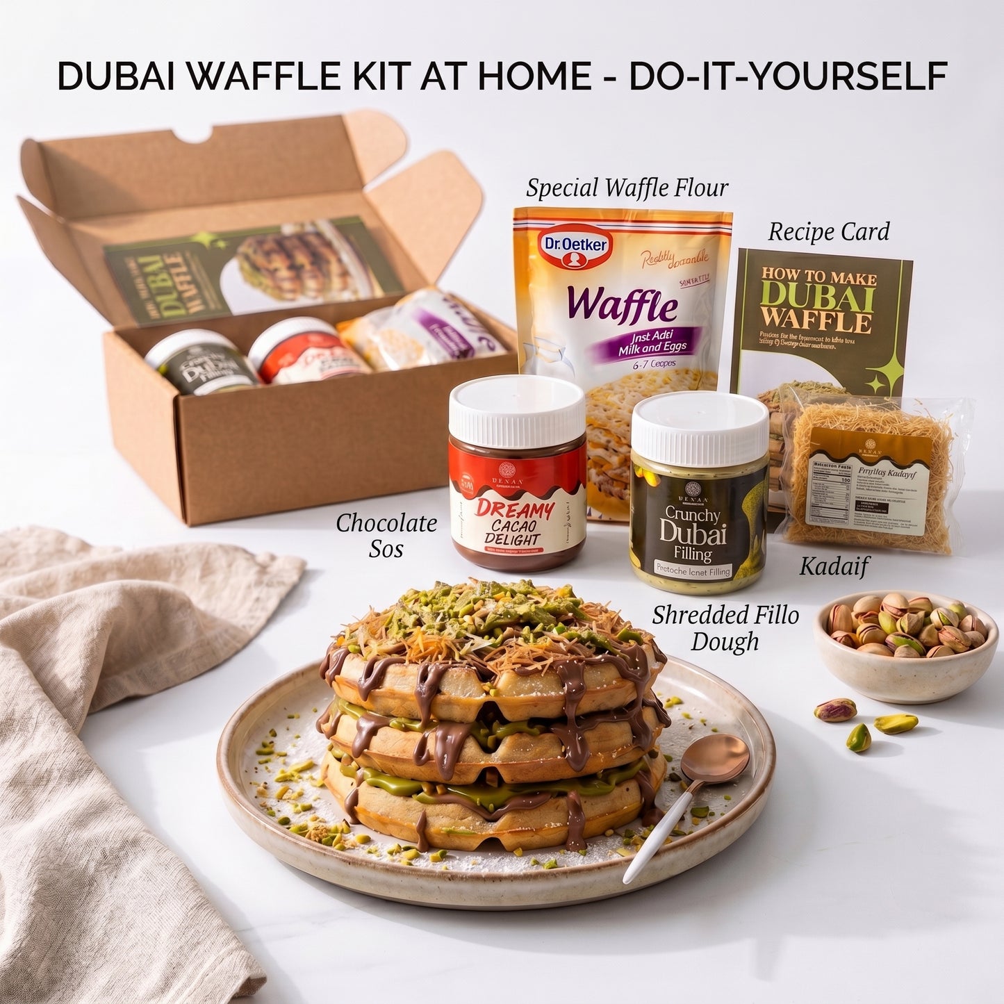 Ceres Gourmet Dubai Chocolate Waffle DIY Kit