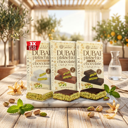 Viral Dubai Chocolate Mini 3-Pack: Pistachio Variety Bundle (3.5 oz)