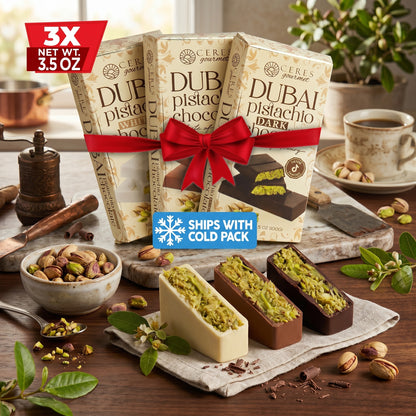 Viral Dubai Chocolate Mini 3-Pack: Pistachio Variety Bundle (3.5 oz)