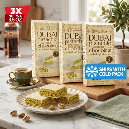 Viral Dubai Pistachio White Chocolate Bar with Crunchy Kataifi - 3 Pack (3x100g)