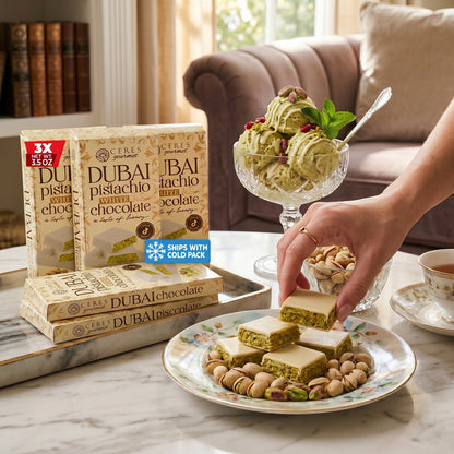 Viral Dubai Pistachio White Chocolate Bar with Crunchy Kataifi - 3 Pack (3x100g)