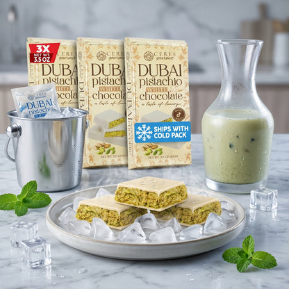 Viral Dubai Pistachio White Chocolate Bar with Crunchy Kataifi - 3 Pack (3x100g)