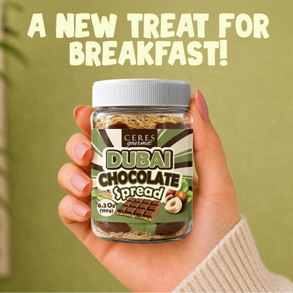 Dubai Chocolate Spread – 6.35 oz for Breakfast, Snacks, and Desserts