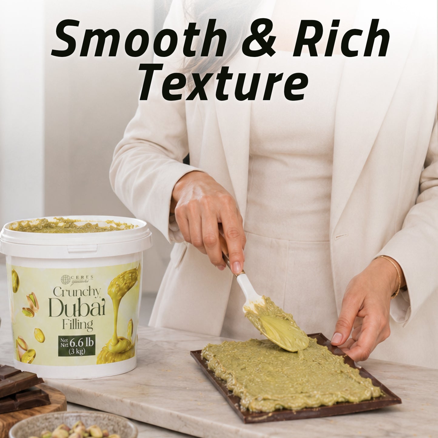Premium Pistachio & Kataifi Filling – For Dubai Chocolate Creations – 2.2 lb and 6.6 lb