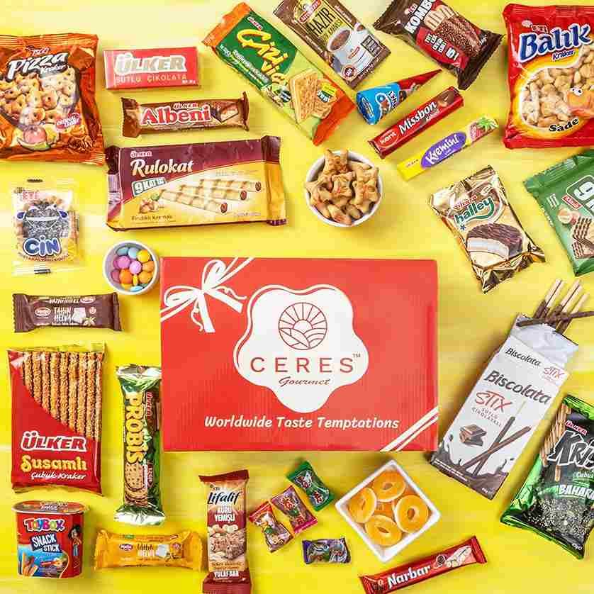 Coffret de collations internationales de 50 unités-Friandises assorties